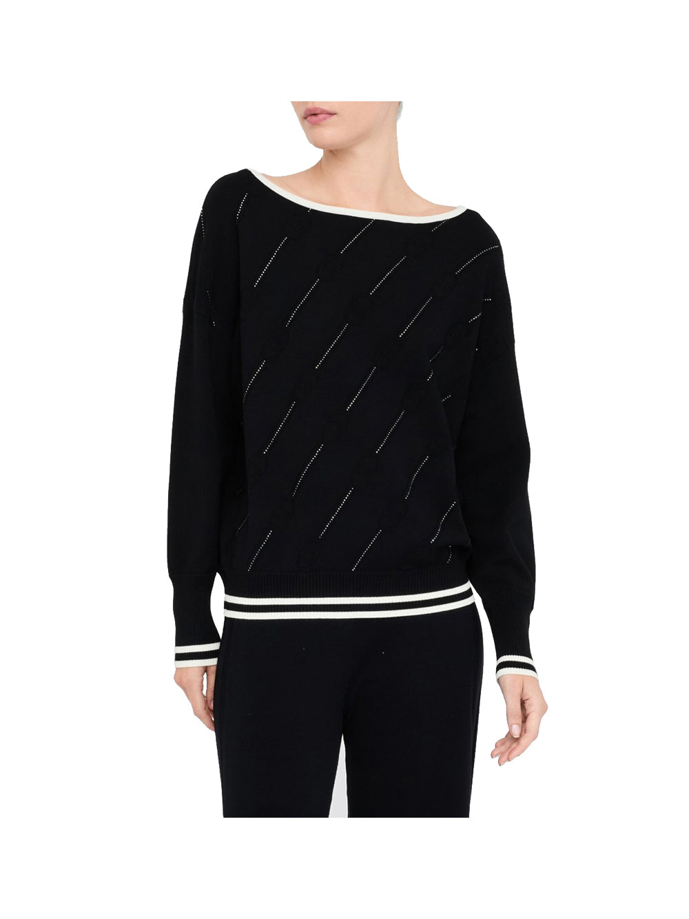 LIUJO SPORT Ecs Maglia Liu Jo Chiusa Nero Nero/Bianco Latte