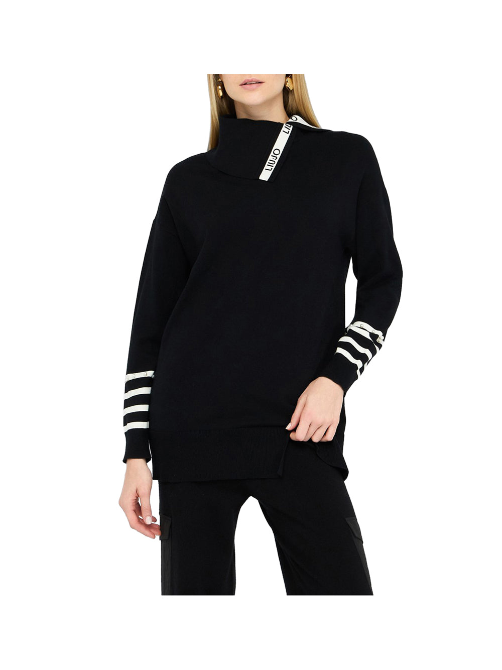 LIUJO SPORT Liu Jo Maglione Donna Nero/bianco Latte - Nero Nero/Bianco Latte