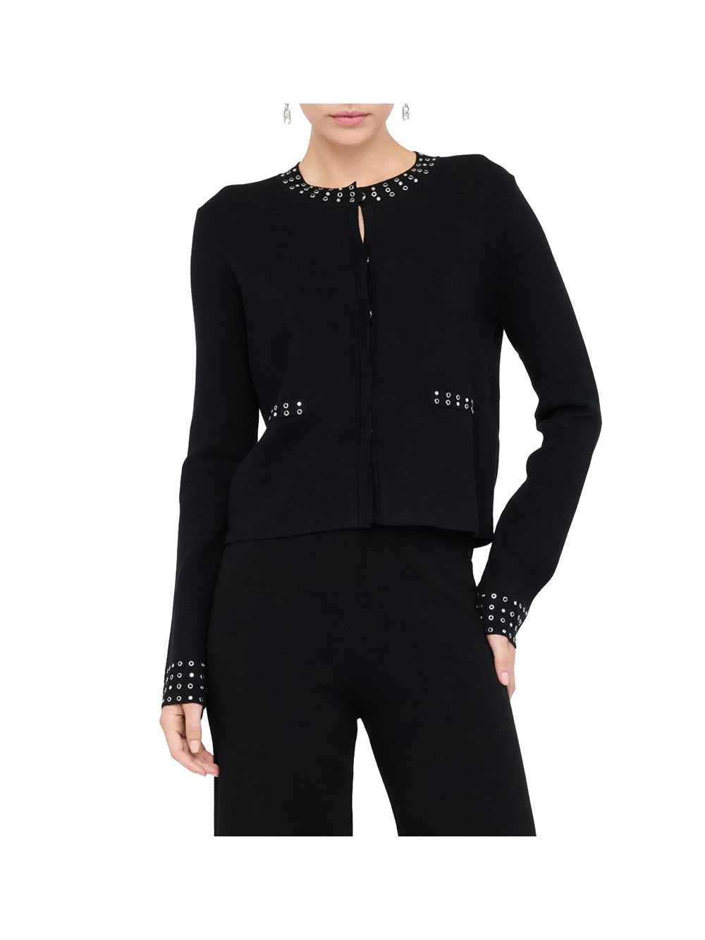 LIU.JO WHITE Giacca Liu Jo In Maglia Con Strass - Nero Nero