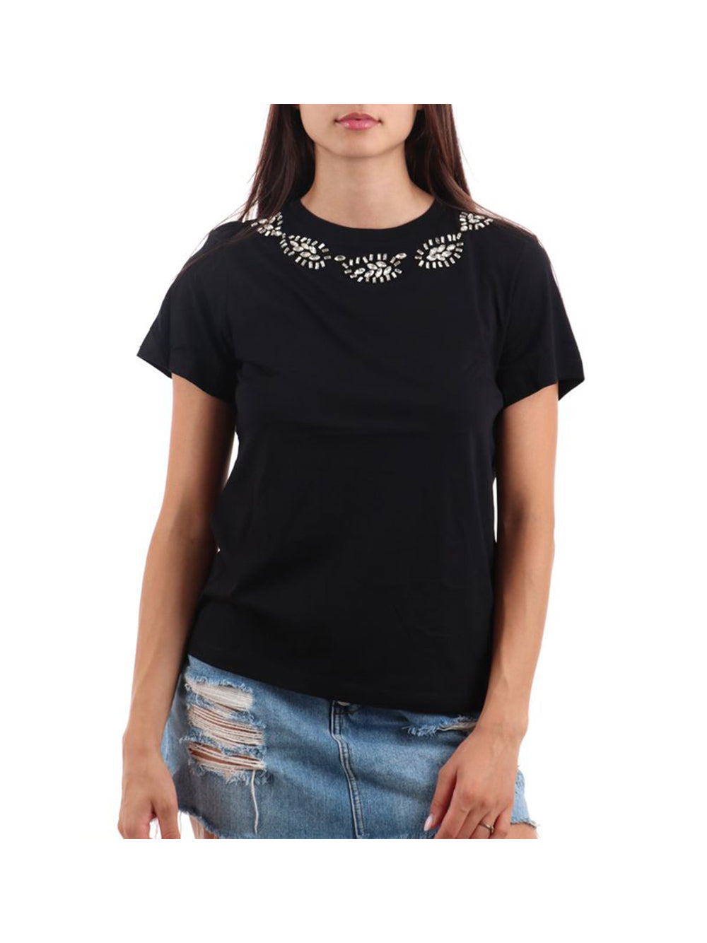 LIU.JO WHITE Liu Jo T-Shirt Donna Nero/crystal Stone - Nero Nero/Crystal Stone