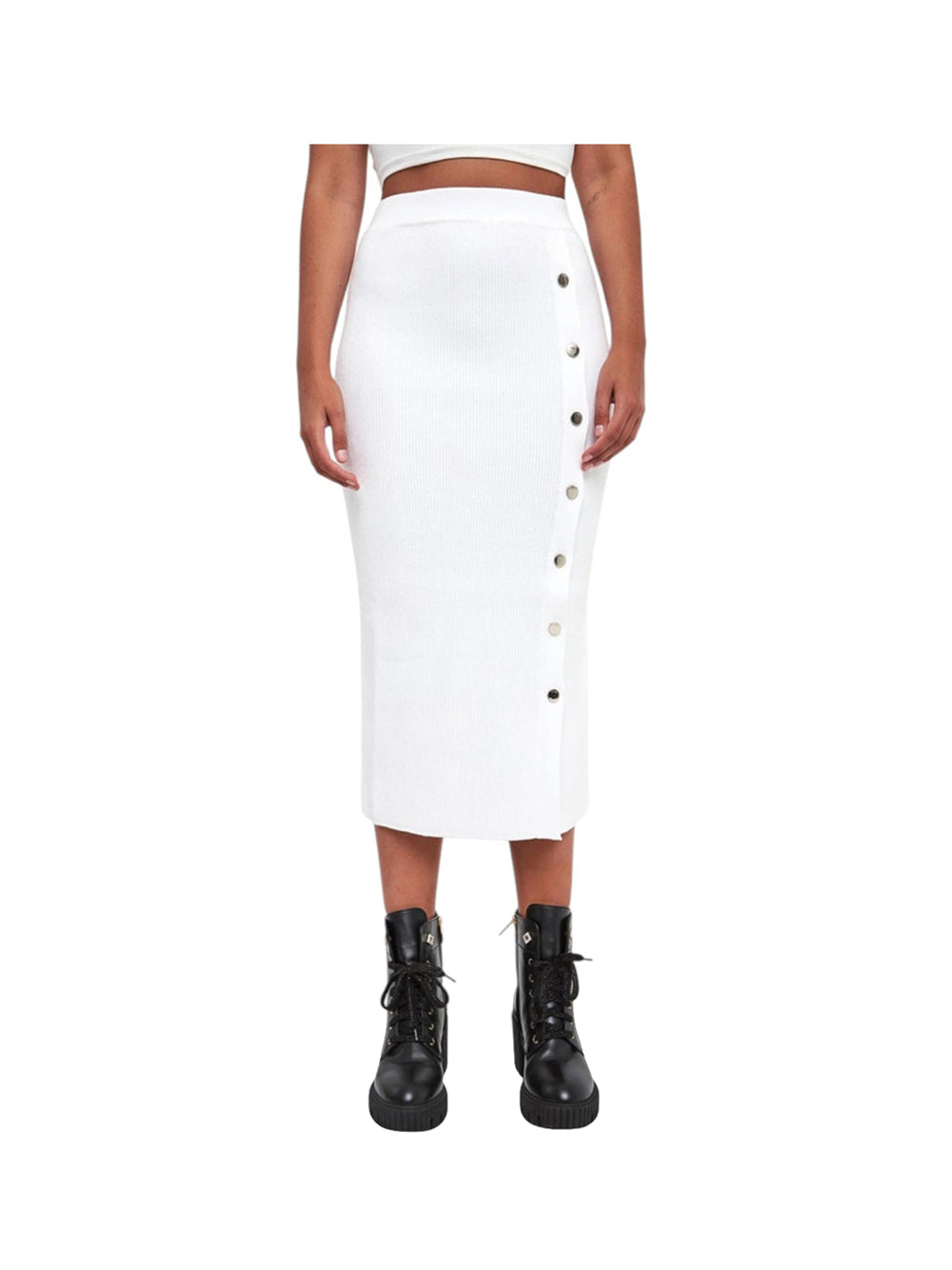LIU.JO WHITE Liu Jo Gonna lunga in maglia Bianco Bianco Lana