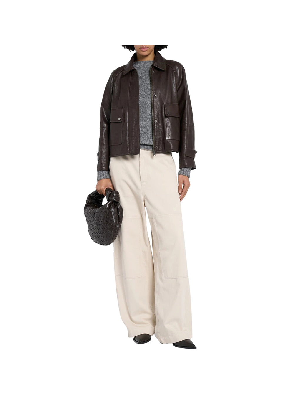 MAXMARA WEEKEND 1USCITA Max Mara Weekend Giubbotto Nappa Vegetal Wash - Marrone Scuro Ebano