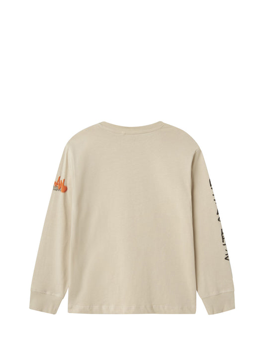 NAME IT Guess T-Shirt Nkmlatimer ls Nreg Top Bambino - Beige Beige