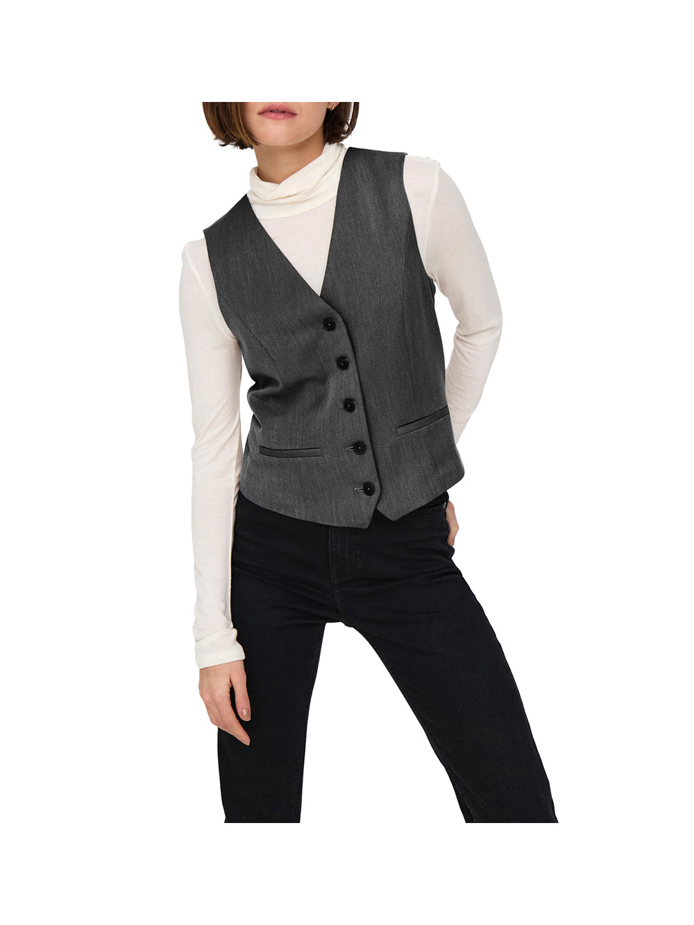 ONLY DROP4 Only Gilet Onliris-Hattie - Grigio Grigio