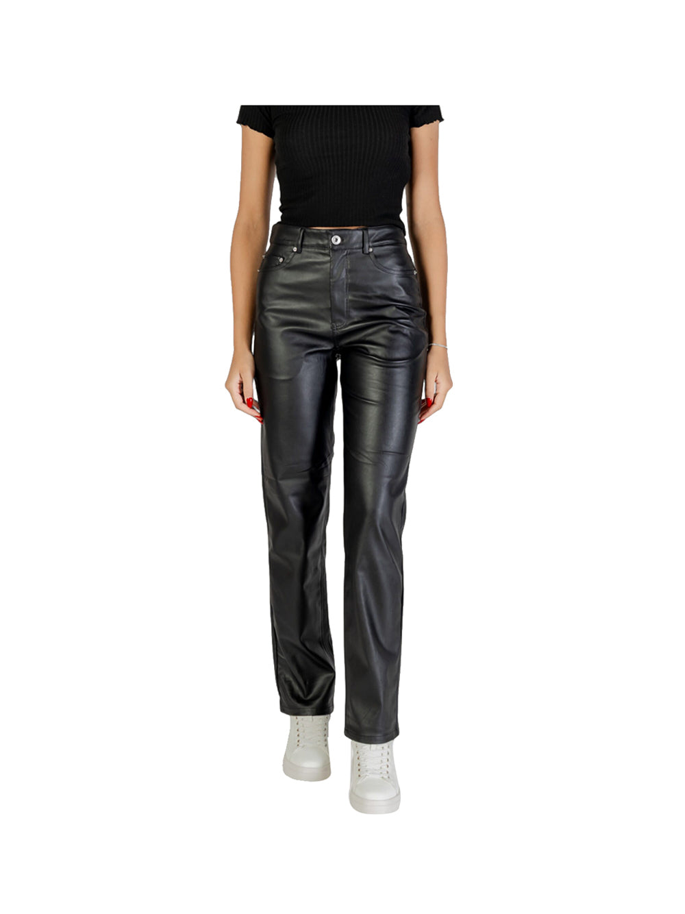 ONLY DROP4 Only Pantalone Onlsadie Faux - Nero Nero