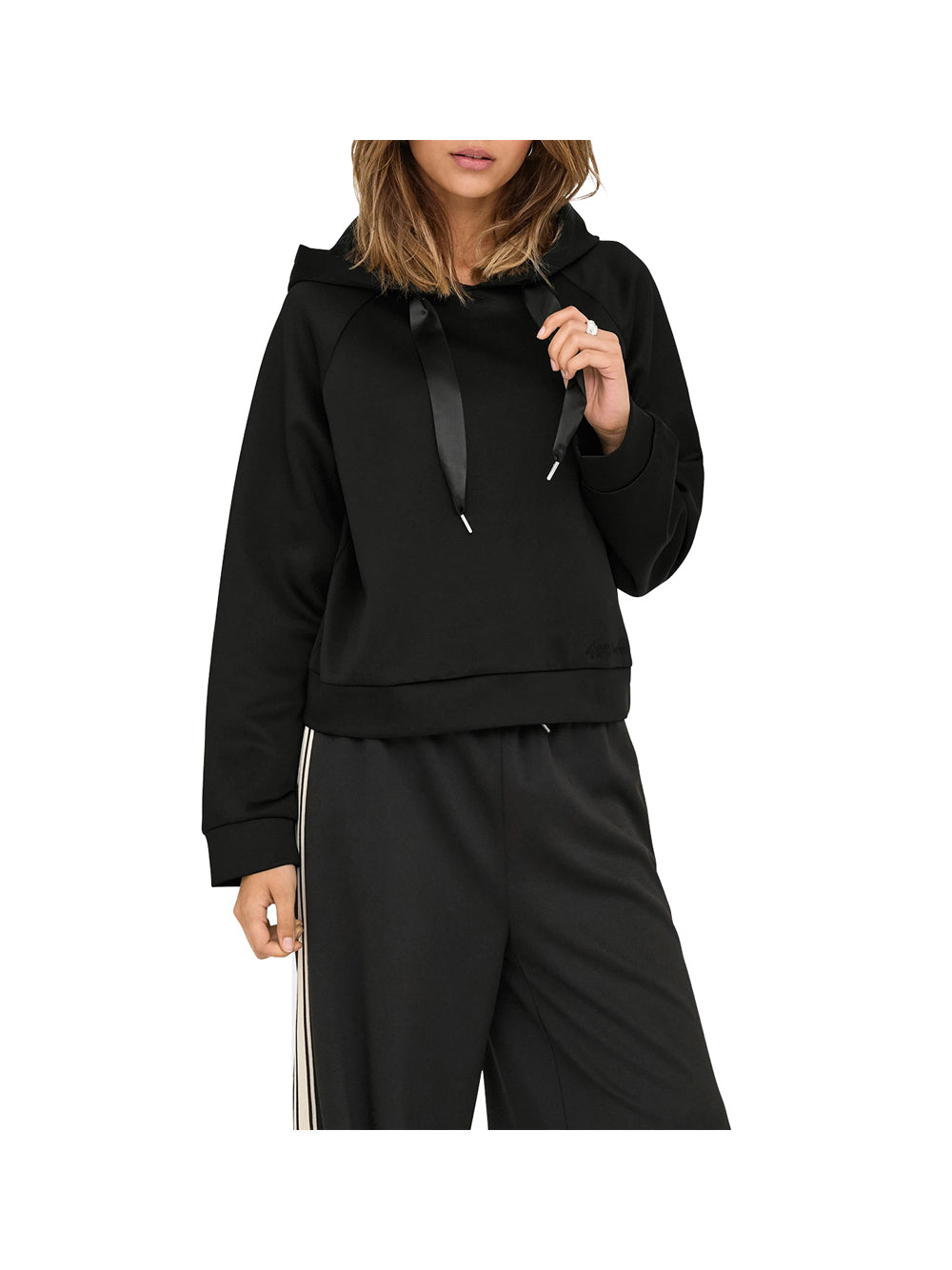 ONLY DROP4 Only Felpa Onllue Ls Hood - Nero Nero