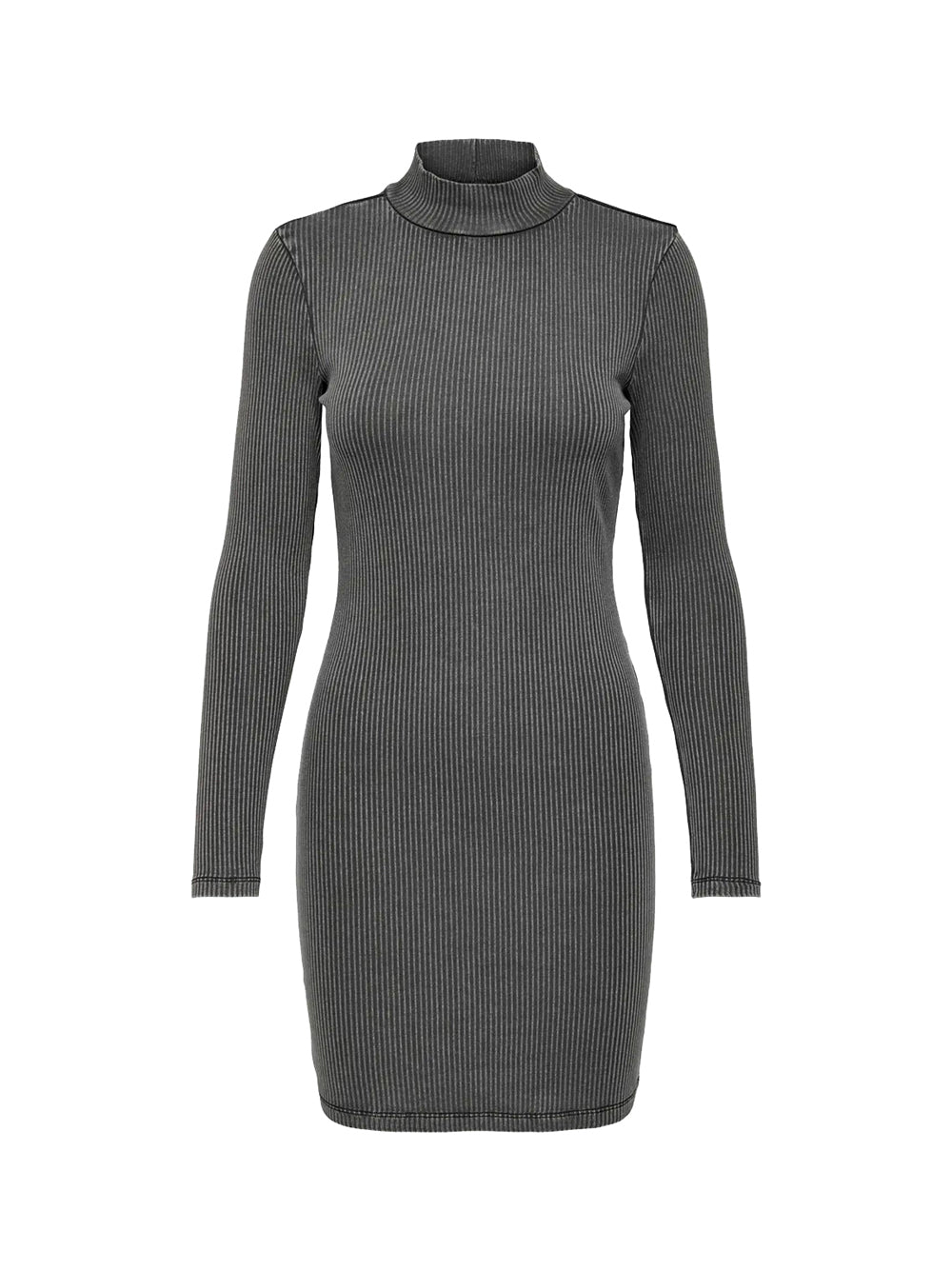 ONLY STOCK Abito Onlfelina Ls Mock Neck - Nero/Grigio Nero
