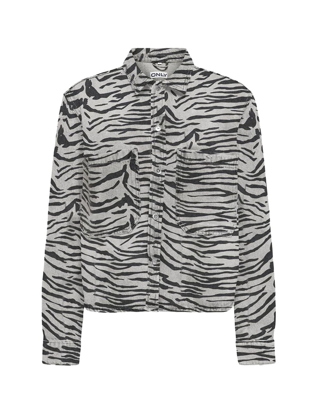 ONLY STOCK Camicia Only Onlcassie Ls Zebra - Bianco/Nero Bianco/nero