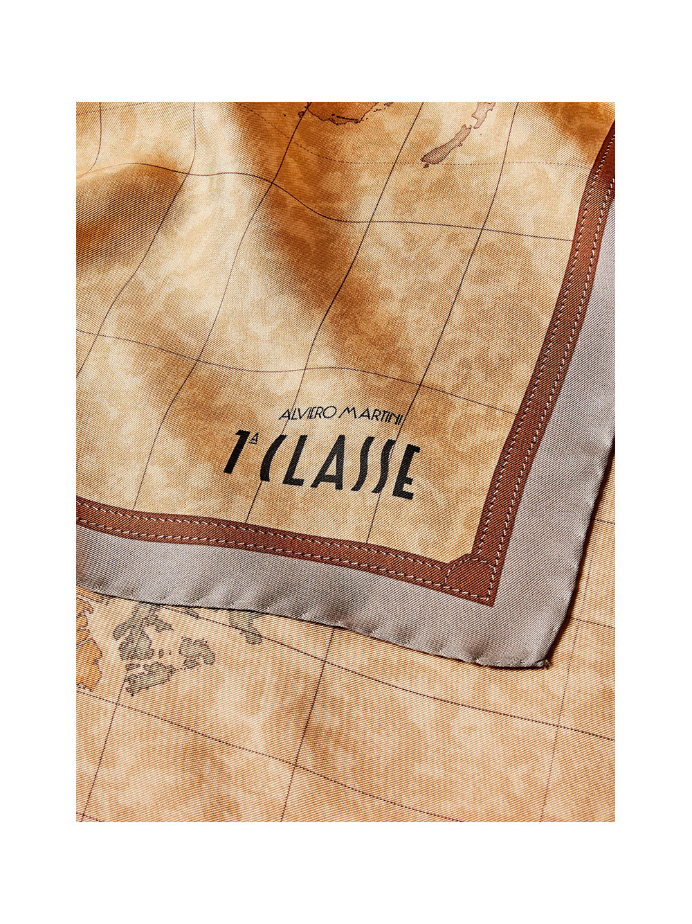 PRIMA CLASSE SETA Alviero Martini Foulard Geo Classic in seta 70x70 Greige Greige