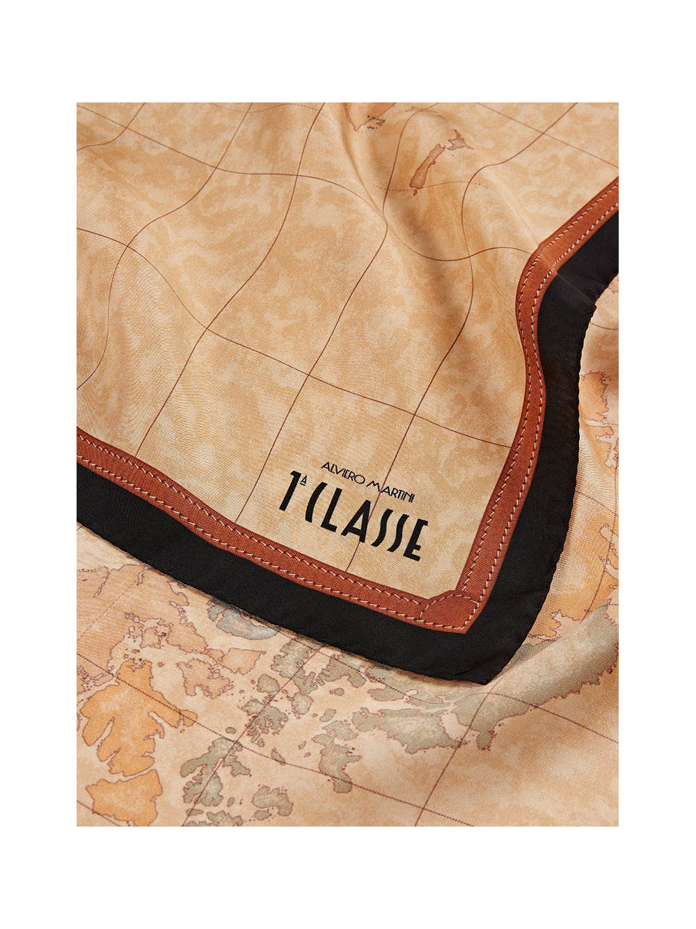 PRIMA CLASSE SETA Alverio Martini Foulard Geo Classic in seta 90x90 Nero Nero