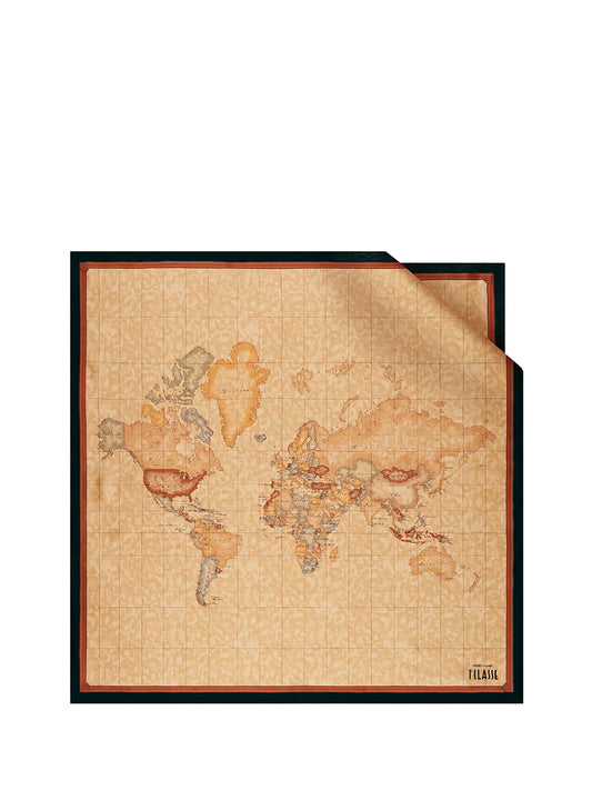PRIMA CLASSE SETA Alverio Martini Foulard Geo Classic in seta 90x90 Nero Nero