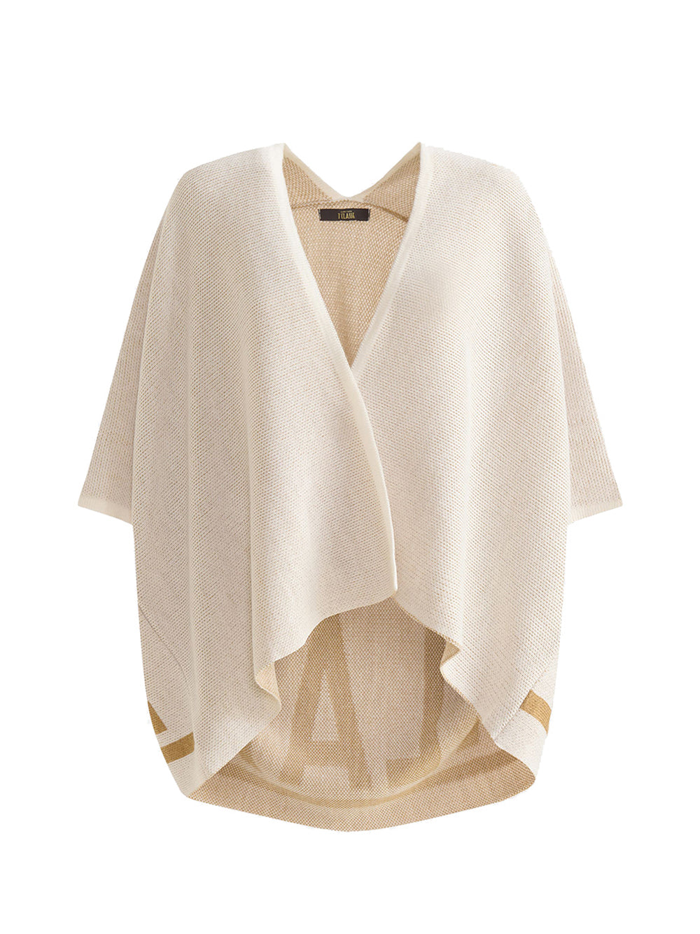 PRIMA CLASSE SETA Alviero Martini Mantella in misto lana con logo e cornice Écru Écru