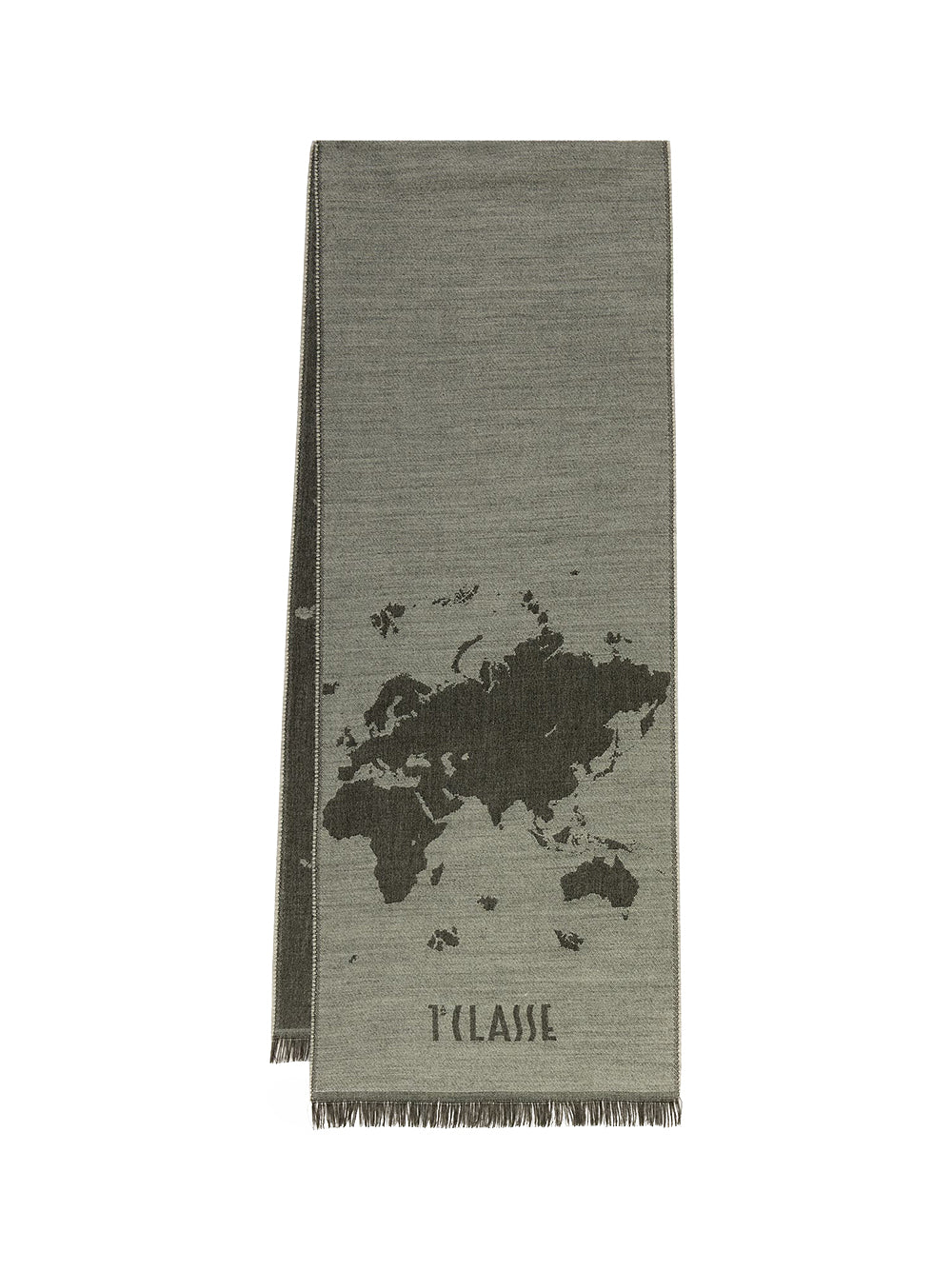 PRIMA CLASSE SETA Sciarpa Geo Pieno in misto lana e viscosa 30x180 Grigia Grigio