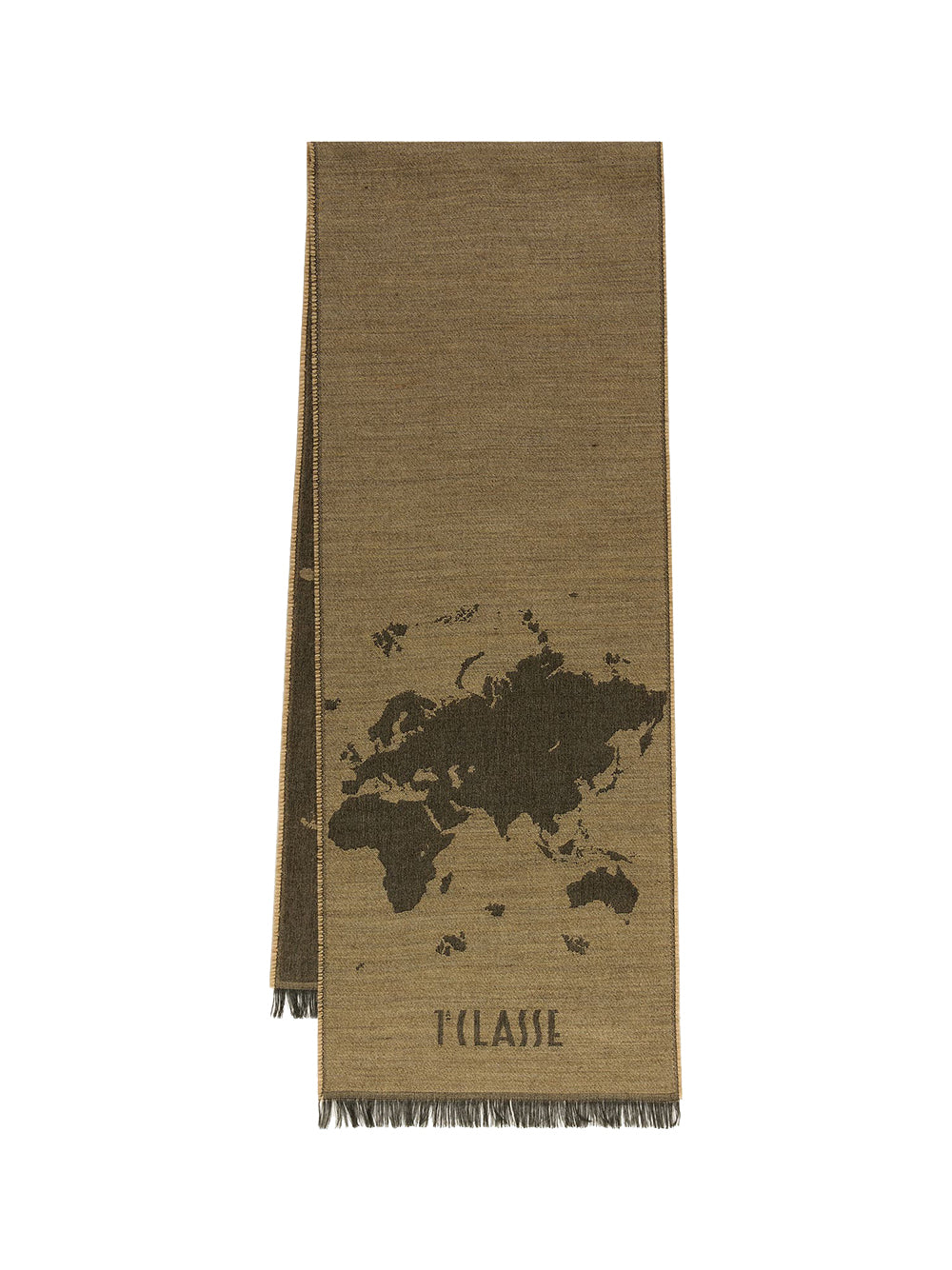 PRIMA CLASSE SETA Sciarpa Geo Pieno in misto lana e viscosa 30x180 Beige Beige