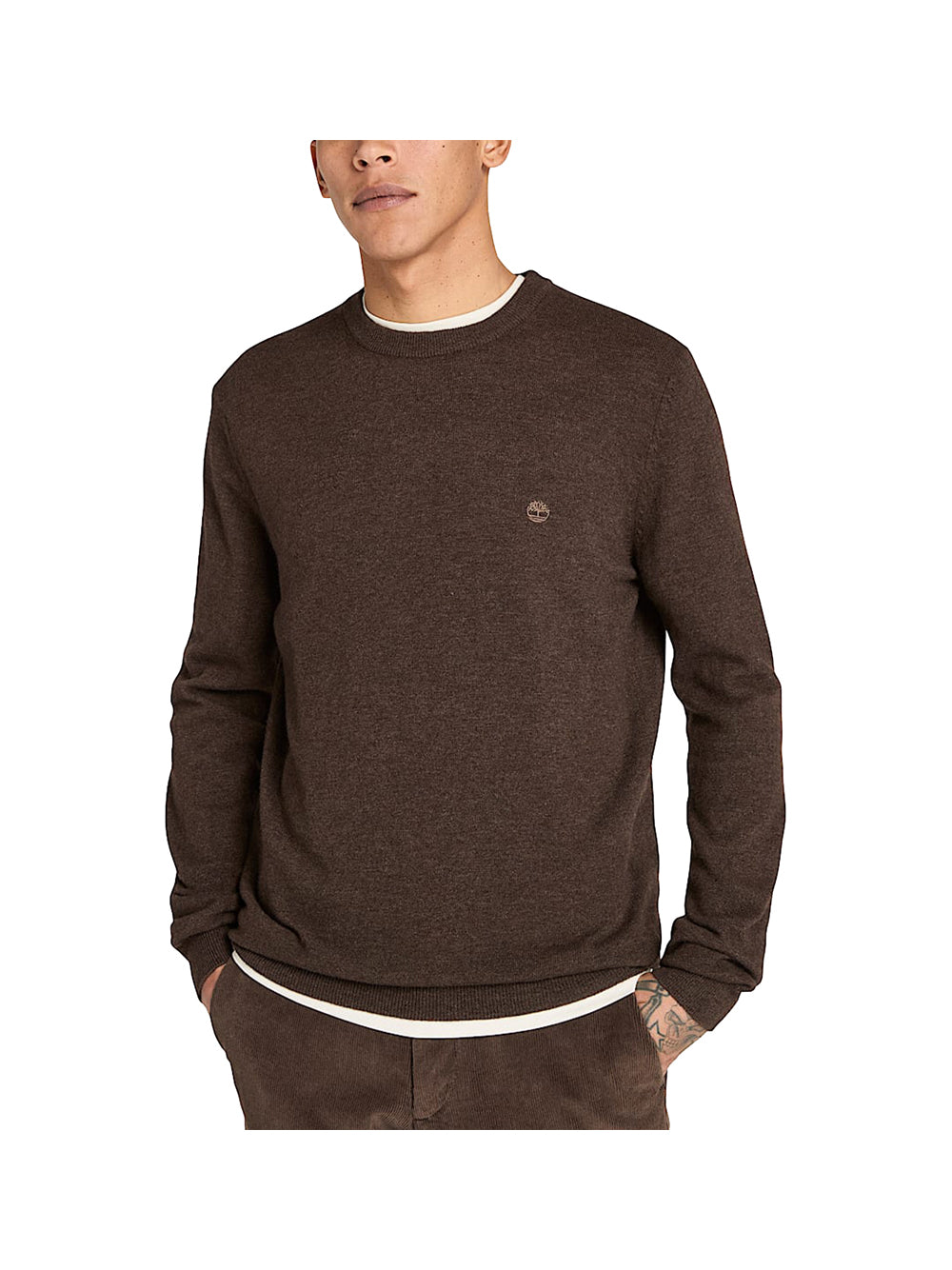 TIMBERLAND Maglione Timberland Girocollo In Lana Merino - Marrone Marrone