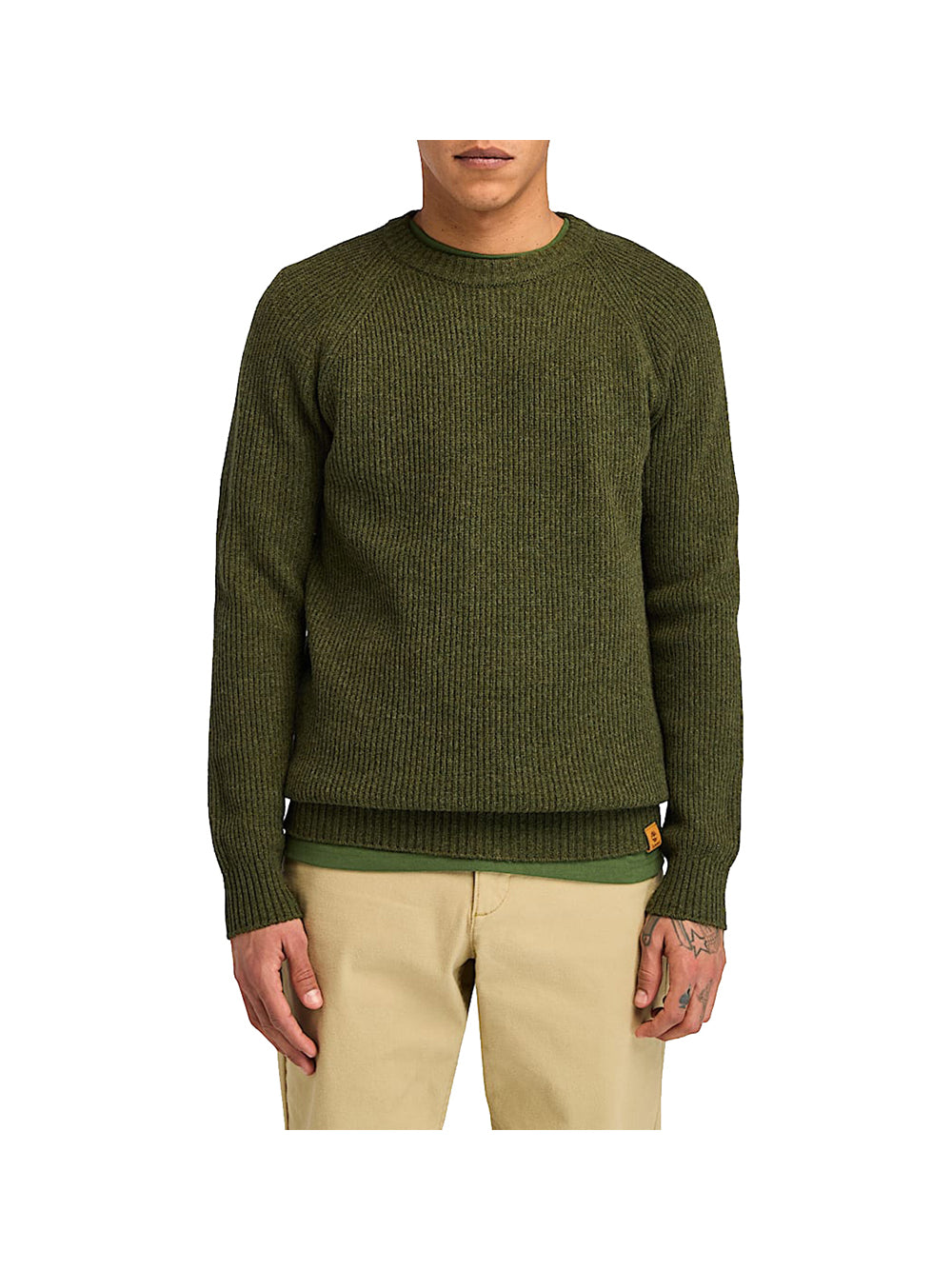 TIMBERLAND Maglione Timberland Girocollo con Maniche Raglan Phillips Brook - Verde Verde