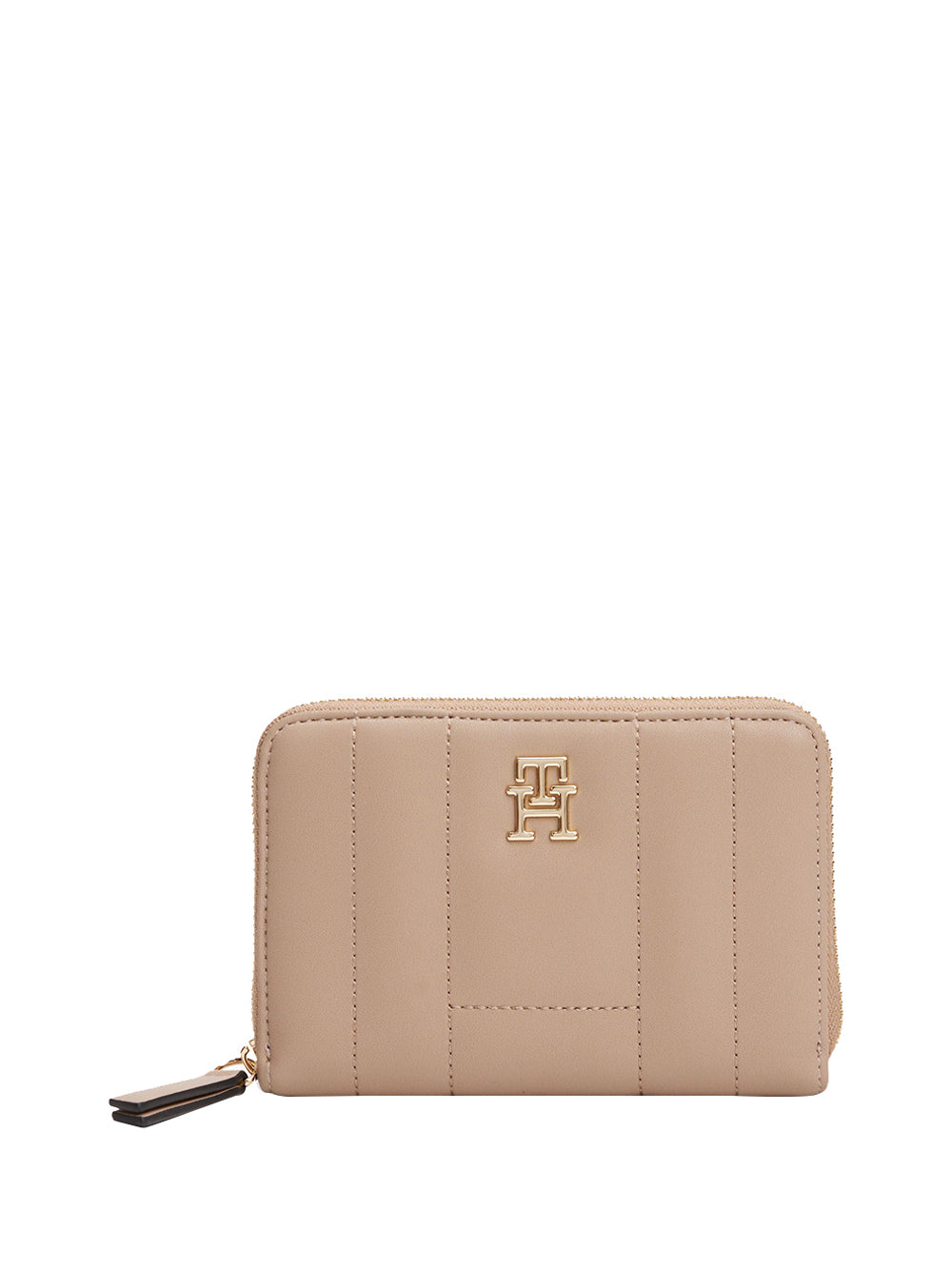 TOMMY HILFIGER 1USCITA Tommy Hilfiger Portafoglio Trapuntato Con Cerniera e Bandiera Monogramma Th - Beige Beige