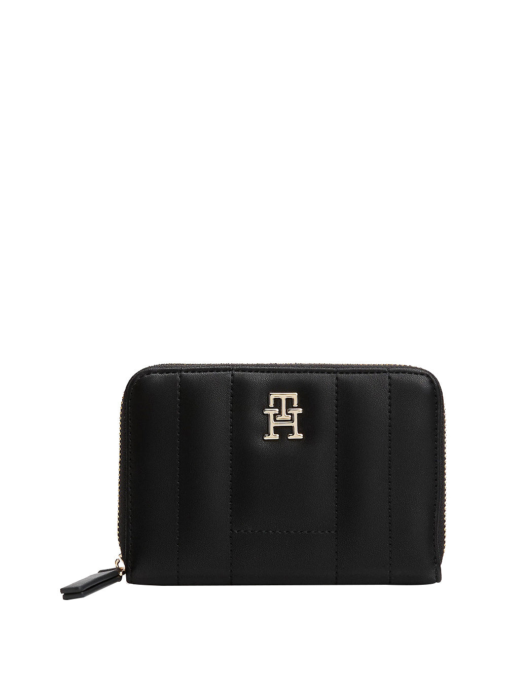 TOMMY HILFIGER 1USCITA Tommy Hilfiger Portafoglio Trapuntato Con Zip e Monogramma - Nero Nero