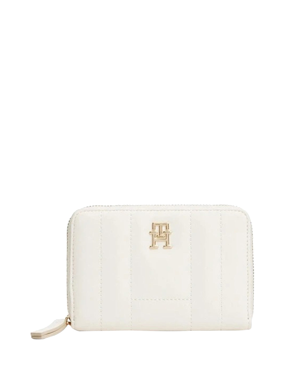TOMMY HILFIGER 1USCITA Tommy Hilfiger Portafoglio Trapuntato Con Zip e Monogramma - Bianco Bianco