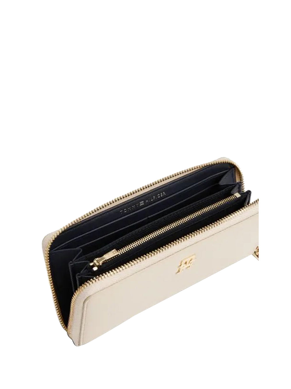 TOMMY HILFIGER 1USCITA Tommy Hilfiger Portafoglio Con Cerniera E Placca Monogramma - Beige Beige