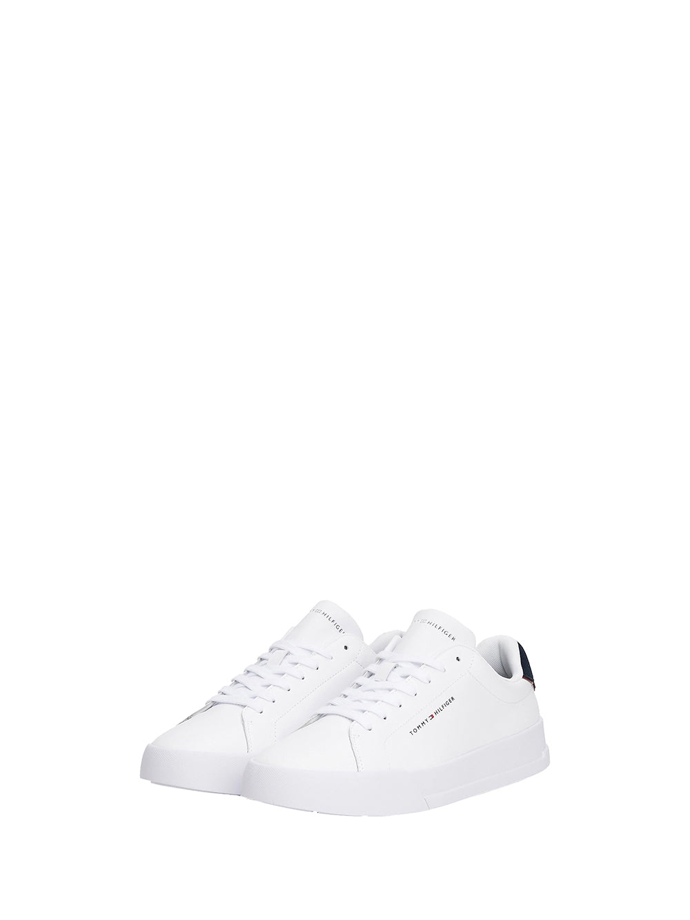TOMMY HILFIGER 1USCITA Tommy Hilfiger Th Court Lth Detail Sneakers Uomo White/desert Sky - Bianco White/Desert Sky