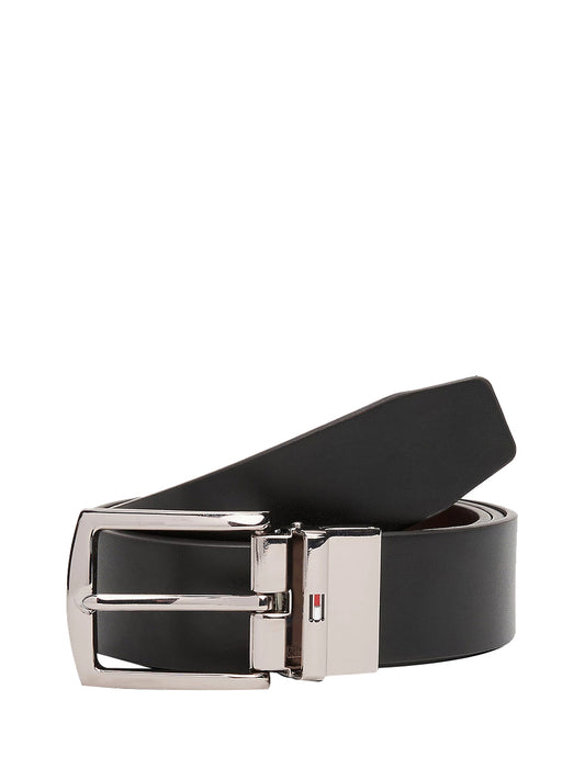 TOMMY HILFIGER 2USCITA Cintura Tommy Hilfiger Reversibile Denton In Pelle - Nero Nero