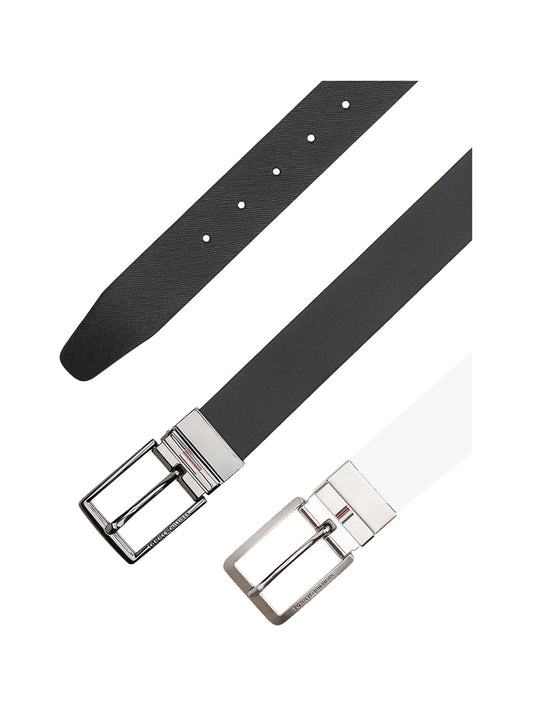 TOMMY HILFIGER 2USCITA Set Regalo Cintura Reversibile Tommy Hilfigier TH Business - Nero Nero