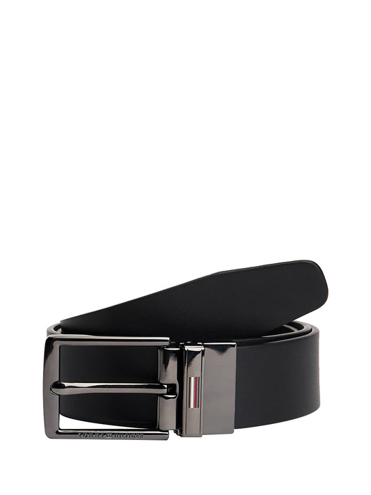 TOMMY HILFIGER 2USCITA Set Regalo Cintura Reversibile Tommy Hilfigier TH Business - Nero Nero