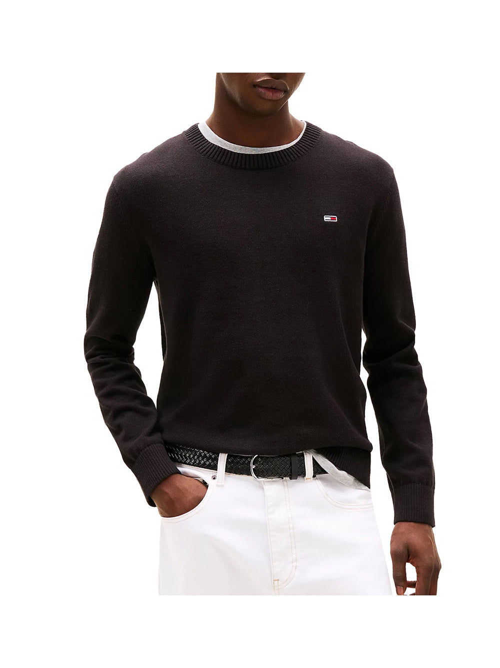 TOMMY JEANS 1USCITA Tommy Jeans Tjm Slim Ess Light S Maglia Uomo Nero Nero