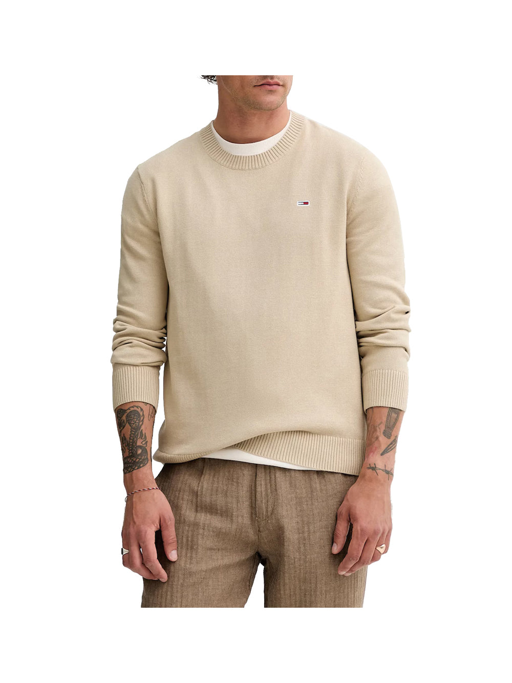 TOMMY JEANS 1USCITA Tommy Jeans Maglione Tjm Slim Ess Light S - Beige Beige