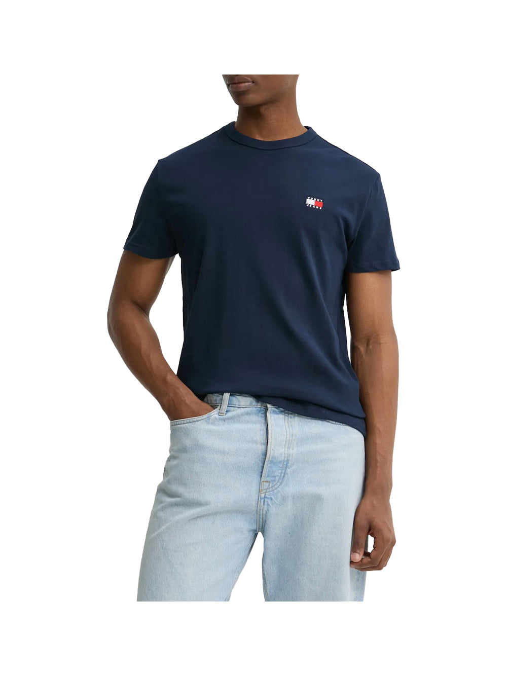 TOMMY JEANS 1USCITA T-shirt con distintivo Tommy tono su tono Navy NAVY