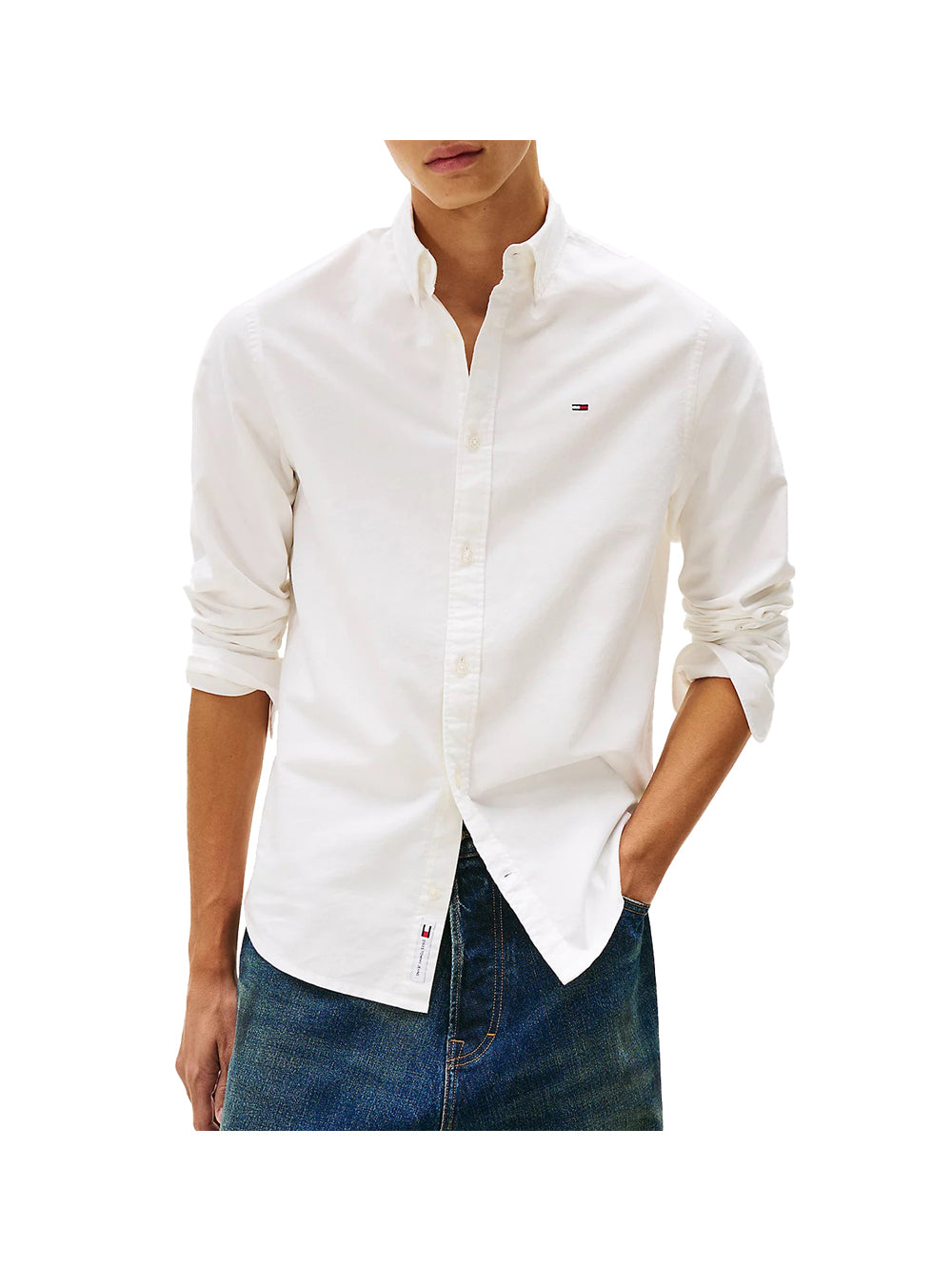 TOMMY JEANS 1USCITA Tommy Jeans Camicia Oxford Regular Fit Button Down - Bianco Ecru