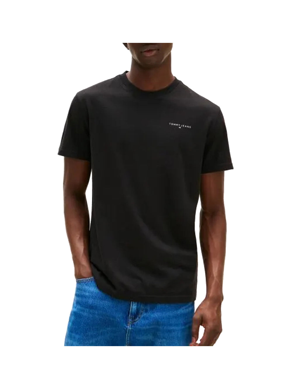 TOMMY JEANS 1USCITA Tommy Jeans T-Shirt Girocollo Slim Con Logo Lineare - Nero Nero