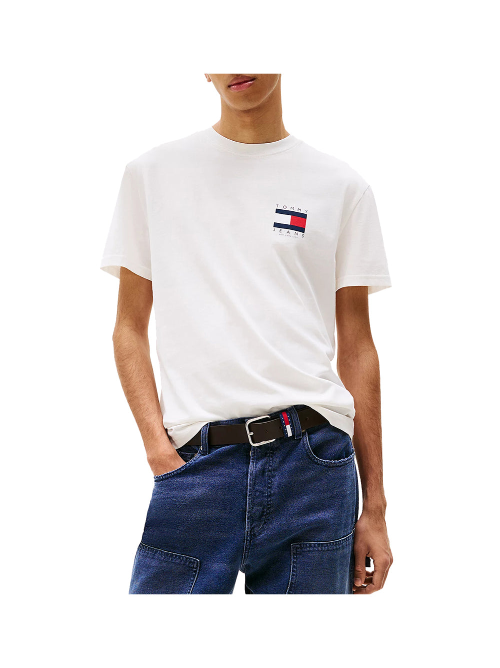 TOMMY JEANS 1USCITA Tommy Jeans T-Shirt Con Logo Bandierina Sul Retro - Bianco Bianco
