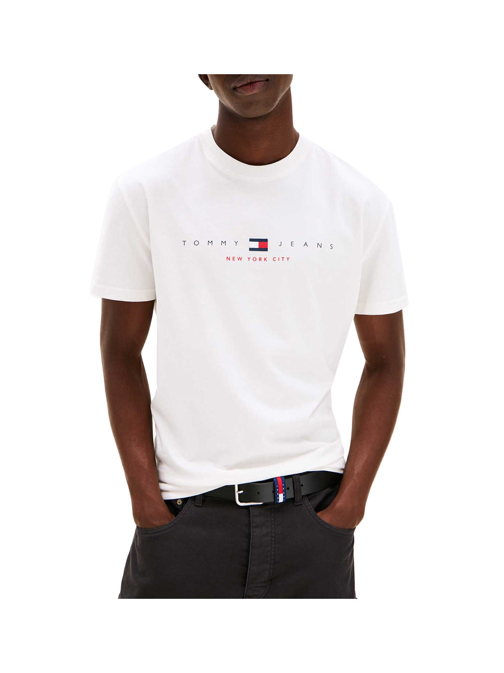 TOMMY JEANS 1USCITA Tommy Jeans T-Shirt Tjm Reg Flag Linear - Bianco Bianco