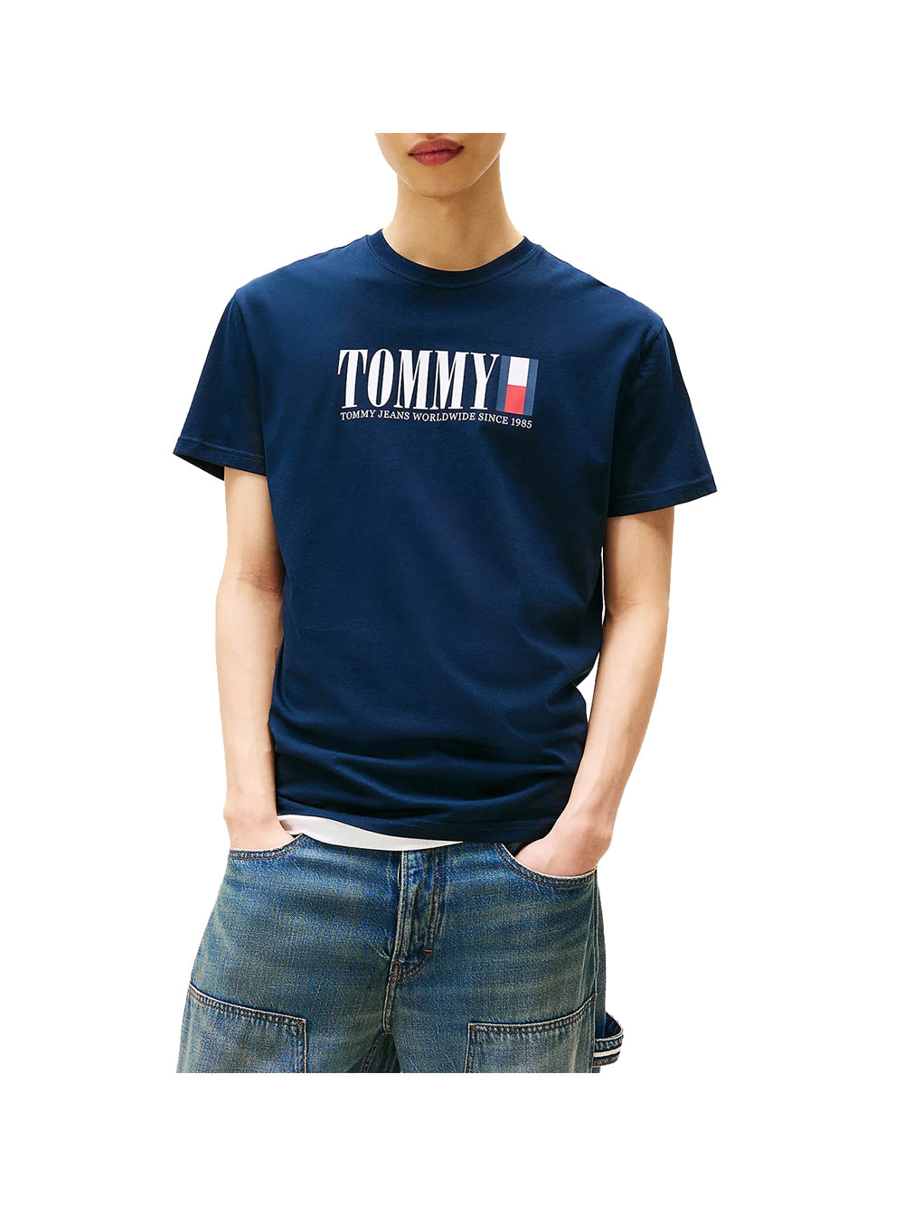 TOMMY JEANS 1USCITA Tommy Jeans Tjm Reg Tommy Dna Fl T-Shirt Uomo Blu Blu