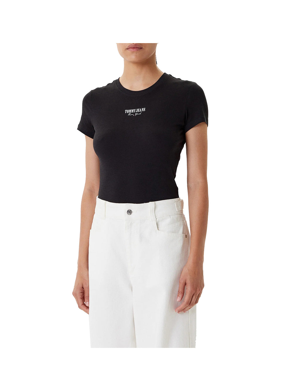 TOMMY JEANS 1USCITA Tommy Jeans Tjw Slim Essential L T-Shirt Donna Nero Nero
