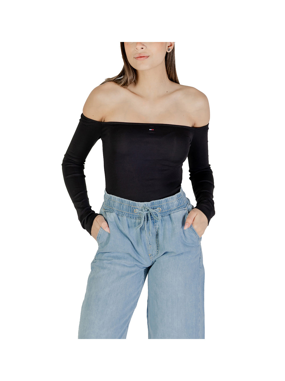 TOMMY JEANS 1USCITA Tommy Jeans Tjw Slim Essential L T-Shirt Donna Nero Nero