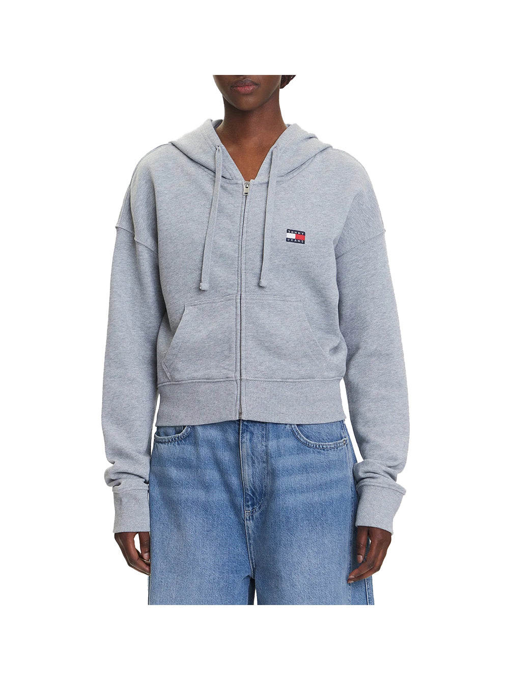 TOMMY JEANS 1USCITA Tommy Jeans Tjw Bxy Crp Zip Thru Felpa Donna Grigio Grigio