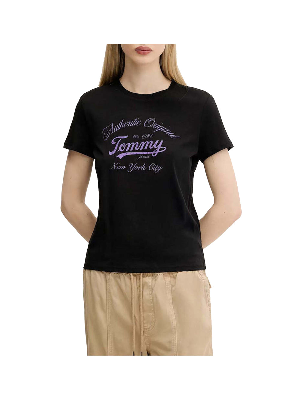 TOMMY JEANS 1USCITA Tommy Jeans Tjw Reg Essential Lo T-Shirt Donna Nero Nero