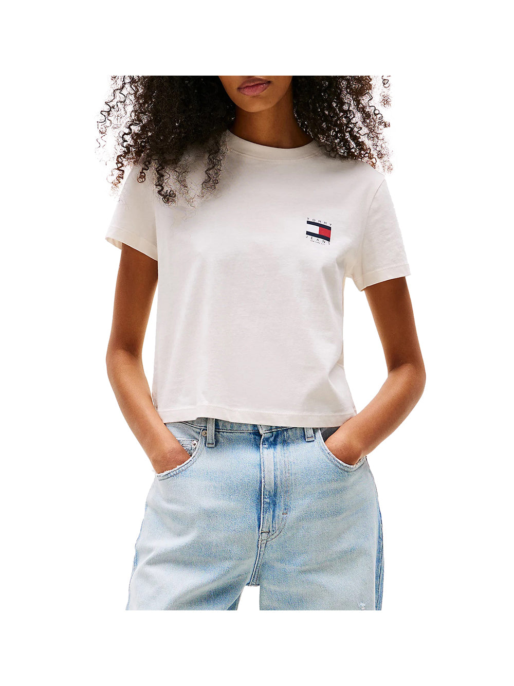TOMMY JEANS 1USCITA Tommy Jeans Tjw Reg Sh Tommy Us T-Shirt Donna Bianco Bianco