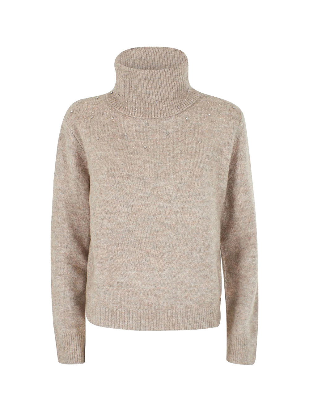 YES ZEE Maglia Dolcevita Yes Zee Con Applicazioni - Tortora Tortora