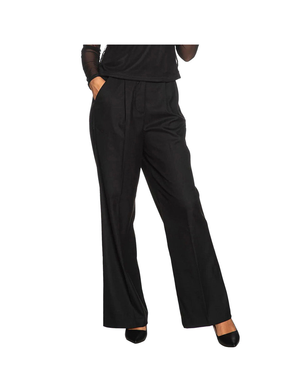 YES ZEE STC Pantalone A Palazzo Yes Zee - Nero Nero