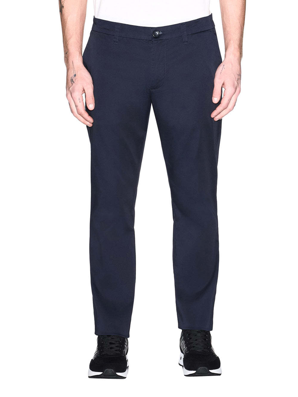 ARMANI EXCHANGE Pantaloni Chino In Popeline Di Cotone - Blu Blu