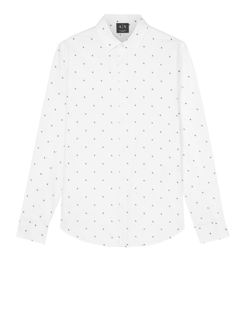 ARMANI EXCHANGE Armani Exchange in Camicia Popeline Stretch Slim Fit Bianco Ax Cross Logo Off Wh