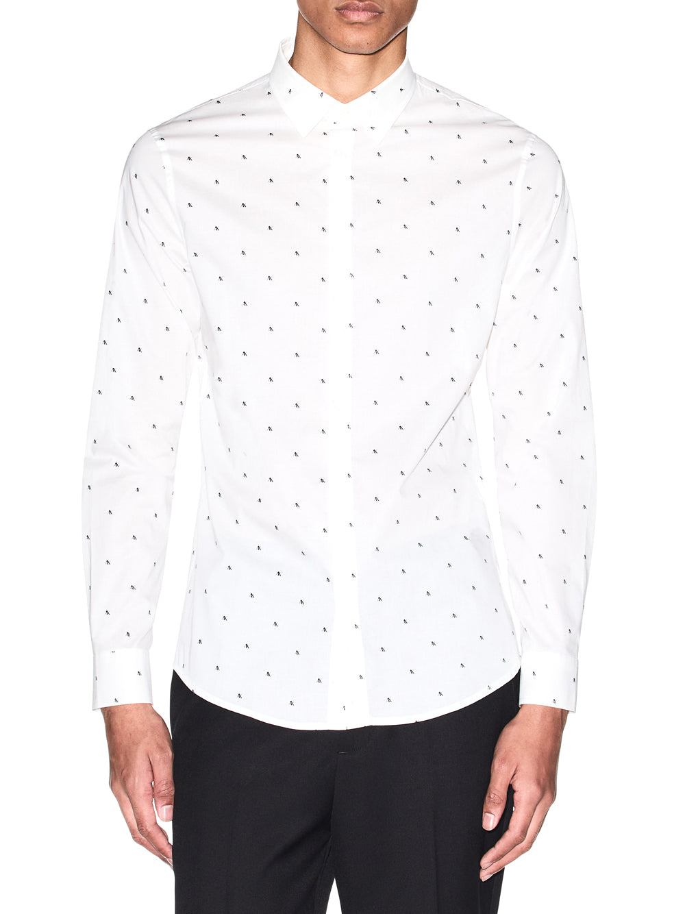 ARMANI EXCHANGE Armani Exchange in Camicia Popeline Stretch Slim Fit Bianco Ax Cross Logo Off Wh