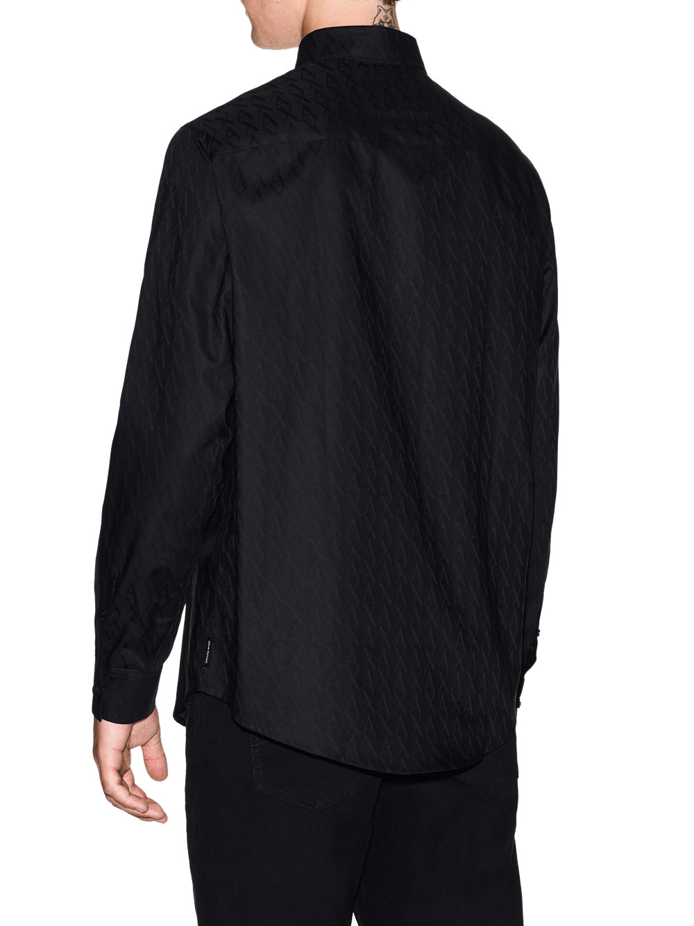ARMANI EXCHANGE Armani Exchange Camicia regular fit in cotone jacquard Nero BLACK