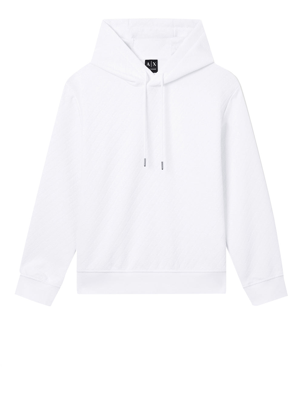 ARMANI EXCHANGE Armani Exchange Felpa con Cappuccio Jacquard Stretch Bianco Off White