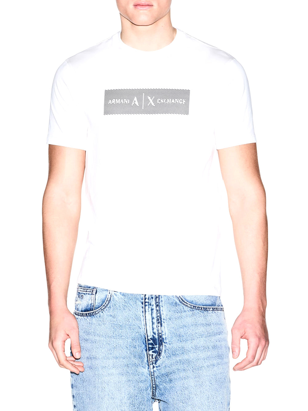 ARMANI EXCHANGE T-Shirt In Cotone Con Stampa Logo Armani Exchange - Crema Crema