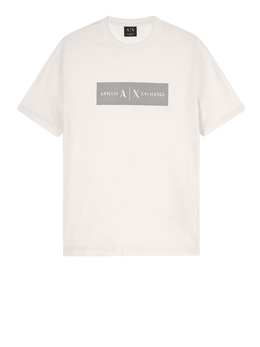 ARMANI EXCHANGE T-Shirt In Cotone Con Stampa Logo Armani Exchange - Crema Crema